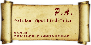 Polster Apollinária névjegykártya